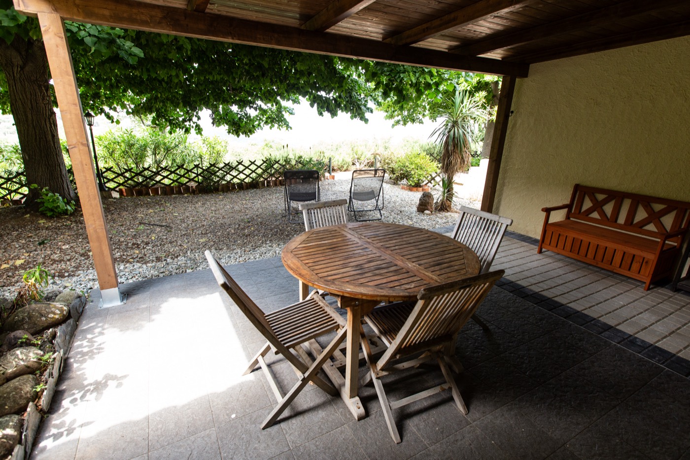 Terrasse d'une mini-villa du domaine